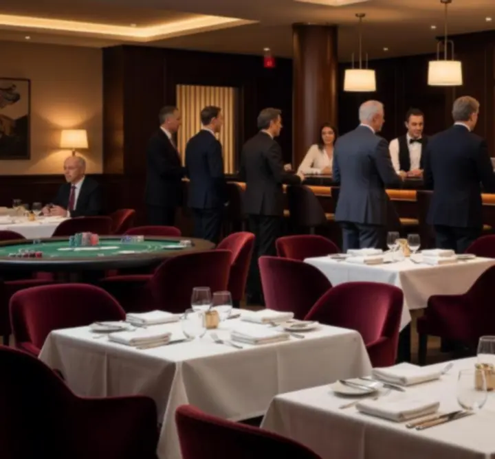 Nowoczesne wnętrze baru Bras B.V. z zarezerwowanymi stolikami