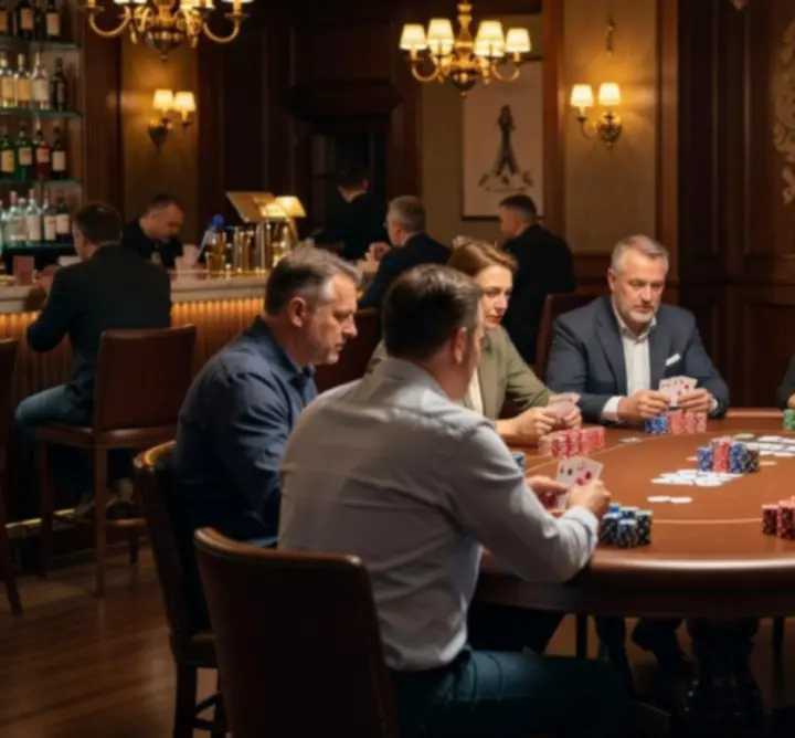 Gracze podczas dynamicznego turnieju pokerowego w lokalu Acestriva