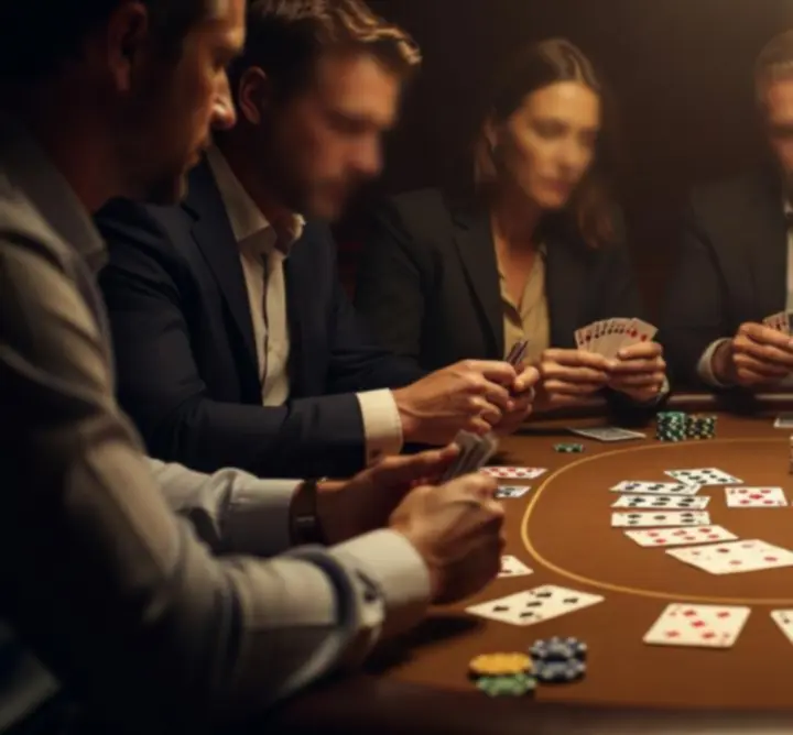Stół pokerowy podczas turnieju w Bras B.V.